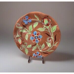 Southern Living At Home Gail Pittman Hand painted Round Platter Cottage Garden